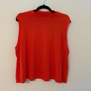 Ava & Viv Red Sleeveless Mock Neck Tank